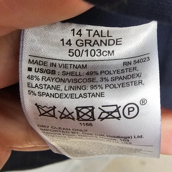 Banana Republic Navy Blue Blazer Pinstriped Preppy Office Peplum 14 - Picture 9 of 11